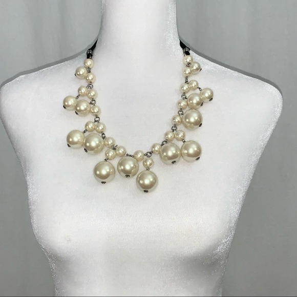Pearls Small &‎ Large Ribbon Tie Necklace - Picture 1 of 7